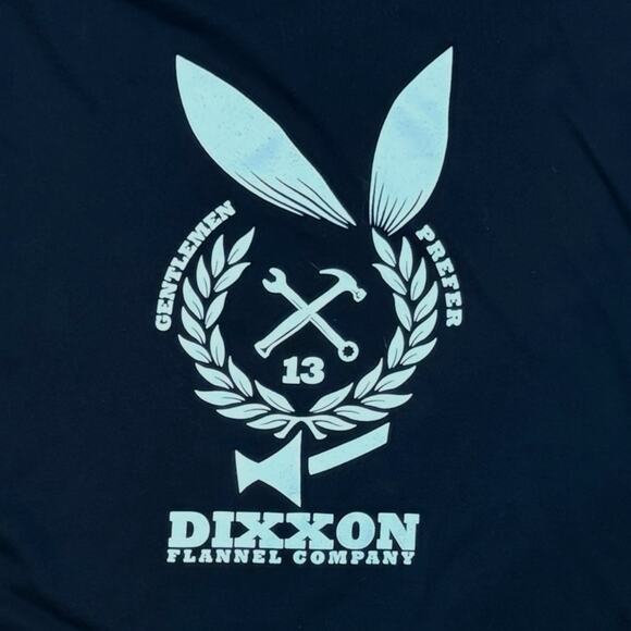 Dixxon Flannel Co T-Shirt Mens Black Long Sleeve Logo Rabbit Ears Size 2XL FLAW - Picture 3 of 8
